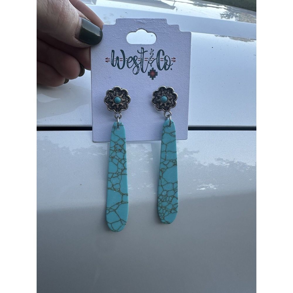The Sagebrush Faux Turquoise Drop Earring‎ West & Co